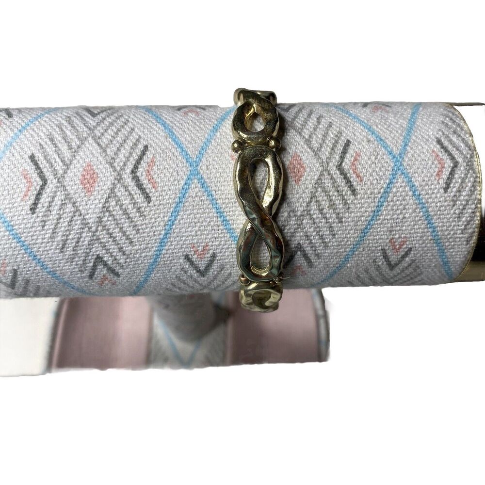 Vintage Gold Tone Infinity Infinit Loop Stretch Bracelet